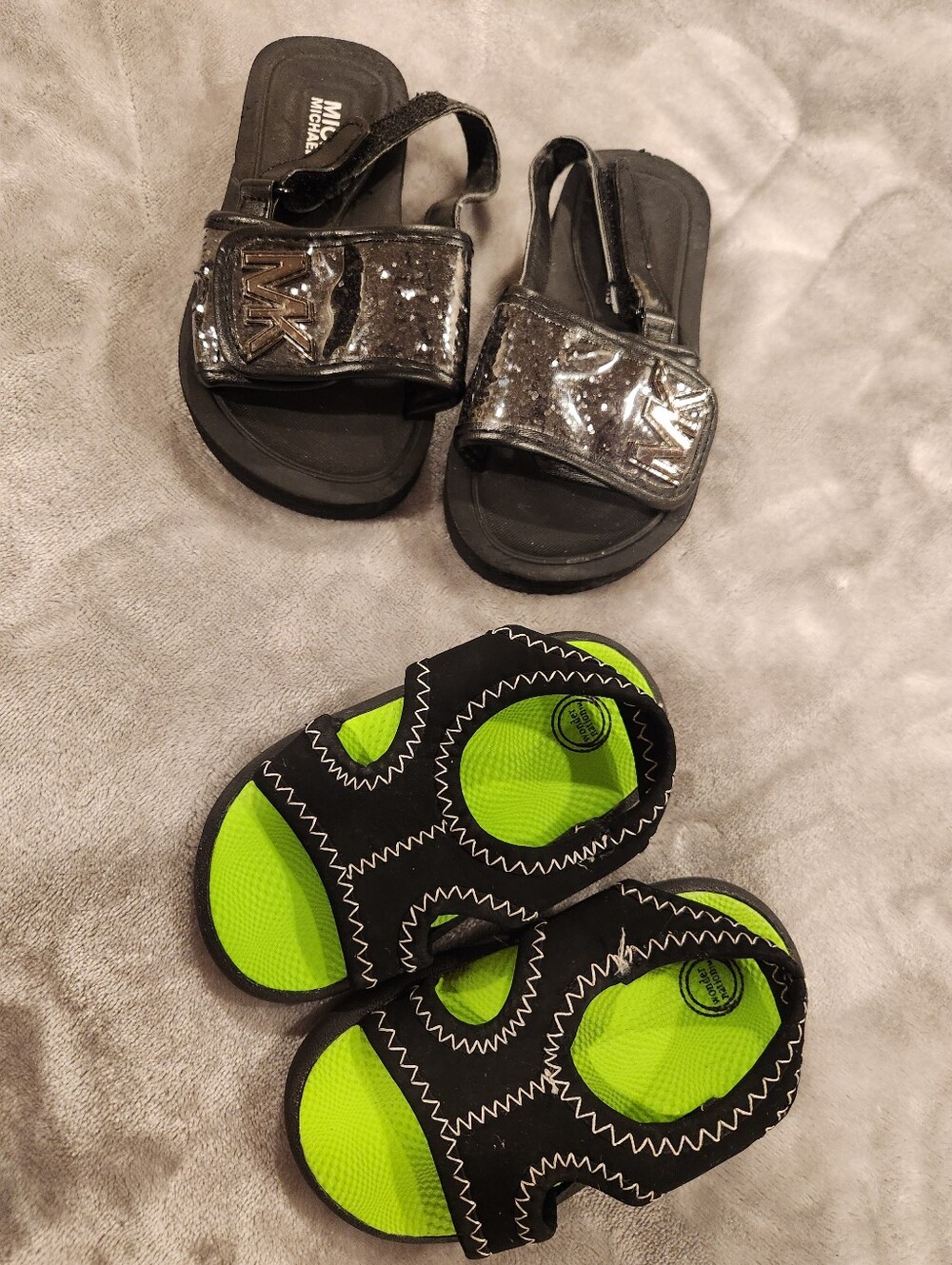 Free With Bundle Michael Kors Black Glittery Kids Slingback Sandals